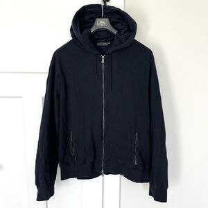 Ralph Lauren Black Label Cotton Silver Full Zip Up Navy Hoodie Jacket XXL 2XL RL